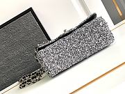 Chanel Classic Bag 11.12 Tweed Fabric Silver Black White 20cm - 5