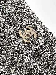 Chanel Classic Bag 11.12 Tweed Fabric Silver Black White 20cm - 3