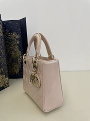 Dior Small Lady Bag Light Pink Patent 20cm - 4