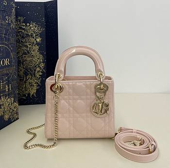 Dior Mini Lady Bag Light Pink Patent 17cm