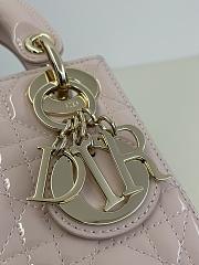 Dior Mini Lady Bag Light Pink Patent 17cm - 5