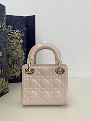 Dior Mini Lady Bag Light Pink Patent 17cm - 4