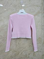 Balmain Cropped Knit Cardigan Pink - 2