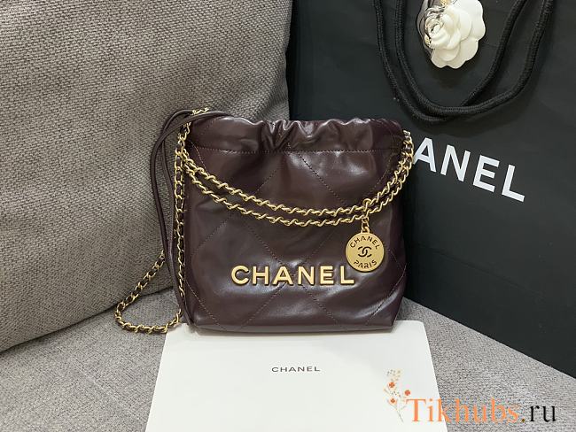 Chanel Mini 22 Handbag Brown 20x18x6.5cm - 1