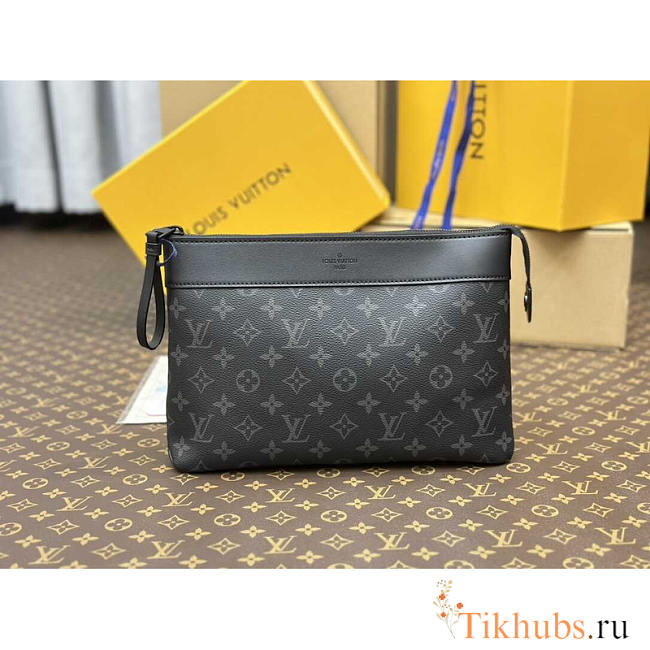 Louis Vuitton LV Pochette Voyage Souple Grey Black Bag 32x21x7.5cm - 1