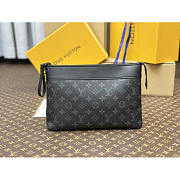 Louis Vuitton LV Pochette Voyage Souple Grey Black Bag 32x21x7.5cm - 1