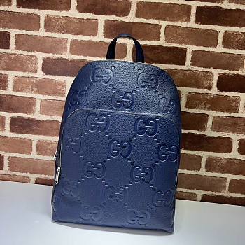 Gucci Large Jumbo GG Backpack Blue 32x42x16cm