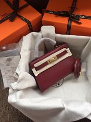 Hermes Mini Kelly Red Wine Gold Epsom 19cm - 1