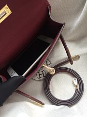 Hermes Mini Kelly Red Wine Gold Epsom 19cm - 6