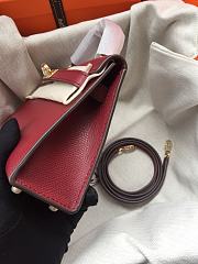 Hermes Mini Kelly Red Wine Gold Epsom 19cm - 3