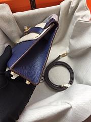 Hermes Mini Kelly Navy Blue Gold Epsom 19cm - 4