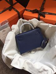 Hermes Mini Kelly Navy Blue Gold Epsom 19cm - 2