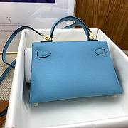 Hermes Mini Kelly Bag Blue Epsom Gold 19cm - 4