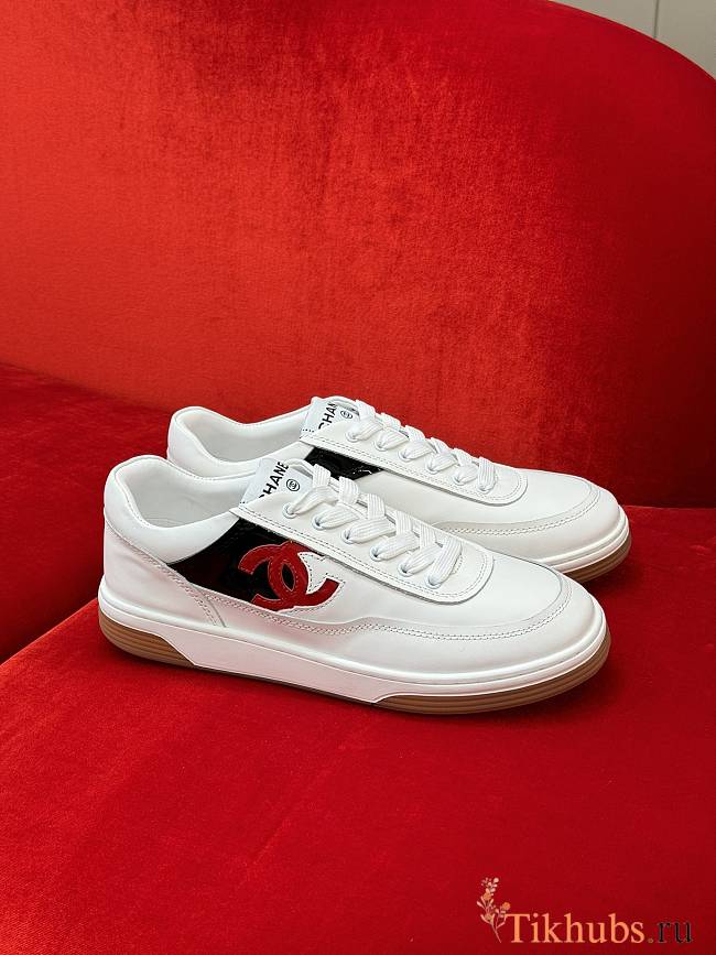 Chanel White Red Sneaker - 1