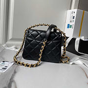 Chanel Flap Bag Handle Black Gold 18cm - 6