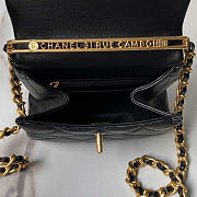 Chanel Flap Bag Handle Black Gold 18cm - 4