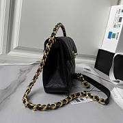 Chanel Flap Bag Handle Black Gold Caviar 18cm - 2