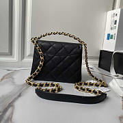 Chanel Flap Bag Handle Black Gold Caviar 18cm - 3