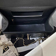 Chanel 23K Box Bag Leather With Handle Black 22x10.5x9cm - 4