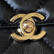 Chanel 23K Box Bag Leather With Handle Black 22x10.5x9cm - 2