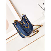 Chanel Hobo Handbag Gold Metal Blue 24x20x6cm - 4