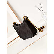 Chanel Hobo Handbag Calfskin Gold Metal Black 24x20x6cm - 4