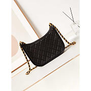 Chanel Hobo Handbag Calfskin Gold Metal Black 24x20x6cm - 5