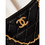 Chanel Hobo Handbag Calfskin Gold Metal Black 24x20x6cm - 2