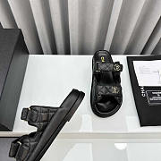 Chanel Lambskin Black Sandals  - 4