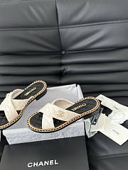 Chanel Black White Slides - 2