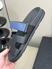 Hermes Chypre Black Blue Sandal - 4