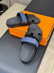 Hermes Chypre Black Blue Sandal - 5