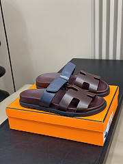 Hermes Chypre Brown Blue Sandal - 3