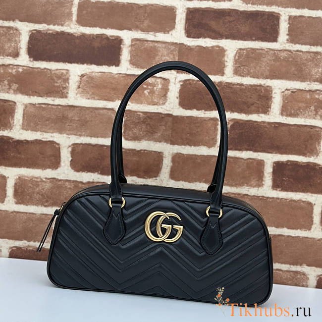 Gucci GG Marmont Medium Top Handle Bag Black 35.5x16.5x7cm - 1