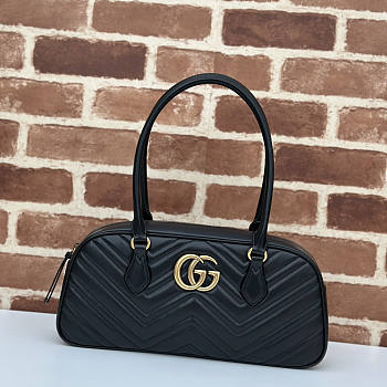 Gucci GG Marmont Medium Top Handle Bag Black 35.5x16.5x7cm