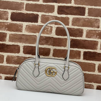 Gucci GG Marmont Medium Top Handle Bag Light Grey 35.5x16.5x7cm