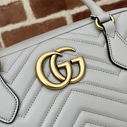 Gucci GG Marmont Medium Top Handle Bag Light Grey 35.5x16.5x7cm - 5