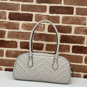 Gucci GG Marmont Medium Top Handle Bag Light Grey 35.5x16.5x7cm - 2
