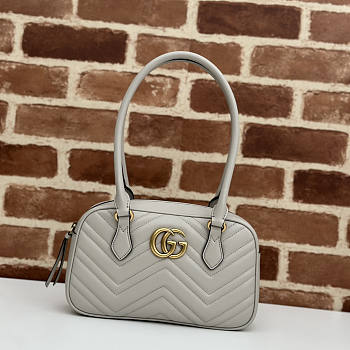 Gucci GG Marmont Small Top Handle Bag Light Grey 25.5x15.5x6.5cm