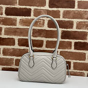 Gucci GG Marmont Small Top Handle Bag Light Grey 25.5x15.5x6.5cm - 3