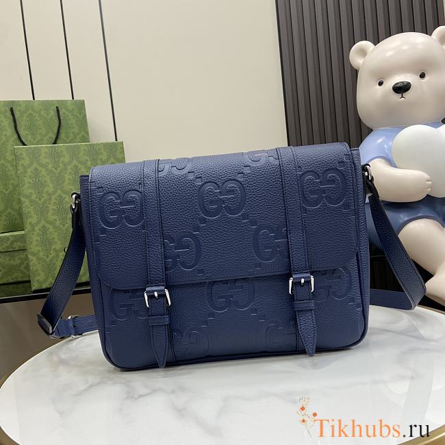 Gucci Jumbo GG Blue Medium Messenger Bag 31×24.5×5cm - 1