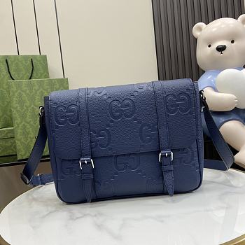Gucci Jumbo GG Blue Medium Messenger Bag 31×24.5×5cm