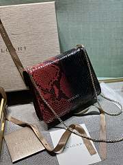 Bvlgari Serpenti Python Crossbody Bag Black Red 20x5x5cm - 6