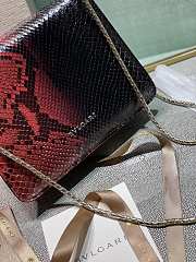 Bvlgari Serpenti Python Crossbody Bag Black Red 20x5x5cm - 2