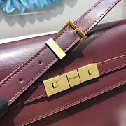 YSL Manhattan Leather Shoulder Bag Wine 29x20.5x7cm - 3
