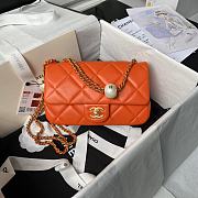 Chanel Flap Bag Orange Gold 20.5x6.5x13cm - 1