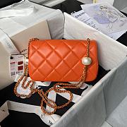 Chanel Flap Bag Orange Gold 20.5x6.5x13cm - 3