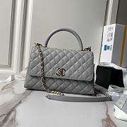 Chanel Coco Top Handle Grey Gold Bag 28cm - 1