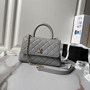 Chanel Small Coco Top Handle Grey Gold 23cm - 1