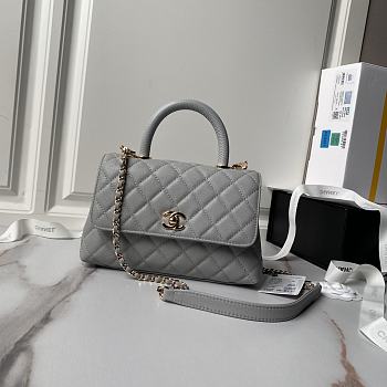 Chanel Small Coco Top Handle Grey Gold 23cm